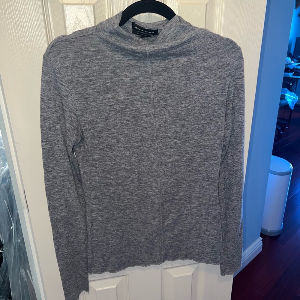 Something Navy Charcoal Long Sleeve Top